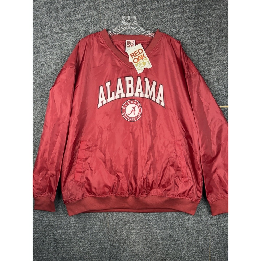 NWT VTG 90s Red Oak Alabama Crimson Tide Windbreaker Mens XL Pullover Red Jacket
